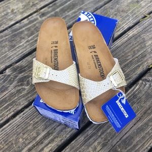 Birkenstock Madrid Magic Snake Gold S 38 NWT!